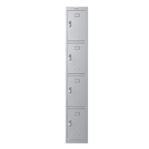 Phoenix PL Series 1 Column 4 Door Personal locker in Grey with Electronic Locks PL1430GGE
