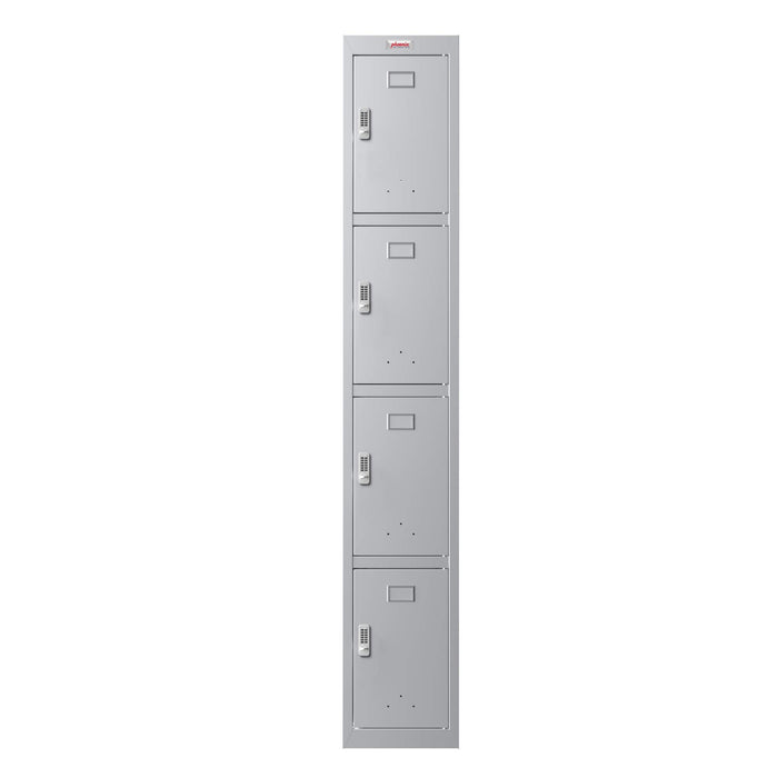 Phoenix PL Series 1 Column 4 Door Personal locker in Grey with Electronic Locks PL1430GGE