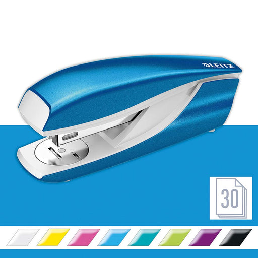 Best Value Leitz Stapler, 30 Sheet Capacity, Ergonomic Metal Body, Includes Staples, WOW Range, 55021036 - Metallic Blue