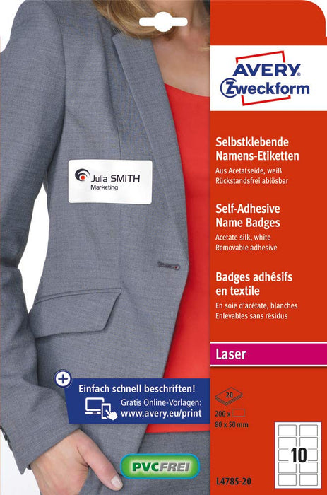 Best Value Avery Self-Adhesive Repositionable Name Badge Labels, 10 Labels Per A4 Sheet - Blue Border ( L4785)