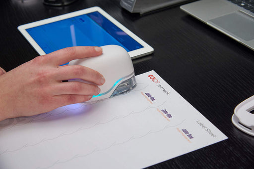 Best Value COLOP e-Mark Electronic Mobile Printing Device | Includes Ready Made Templates in Free App | Print Multicoloured Words, Logos, QR & Barcodes and More | Prints on Absorbent Materials - White
