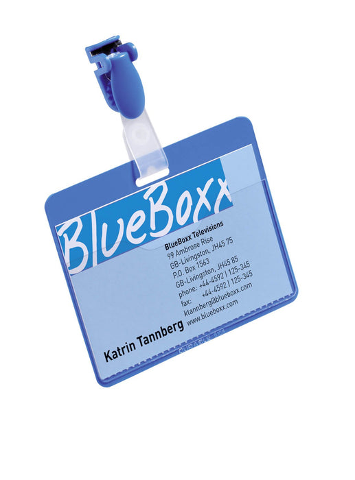 Best Value Durable Visitor Name Badge 60 x 90 mm - Blue (Pack of 25)