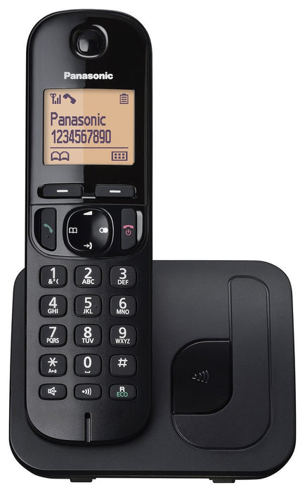 Best Value Panasonic KX-TGC210EB Cordless Dect Single Phone with Call Blocking - Black