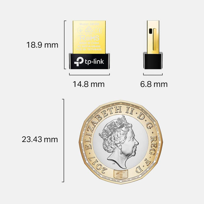 Best Value TP-Link UB400 Nano USB Bluetooth 4.0 Adapter for PC Laptop Desktop Computer, Bluetooth Dongle and Receiver for Windows 10/8.1/8/7/XP, Plug and Play for Windows 10/8.1/8