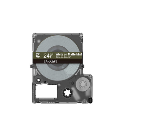 Epson LK-6QWJ White  on Matte Khaki Tape Cartridge 24mm - C53S672090