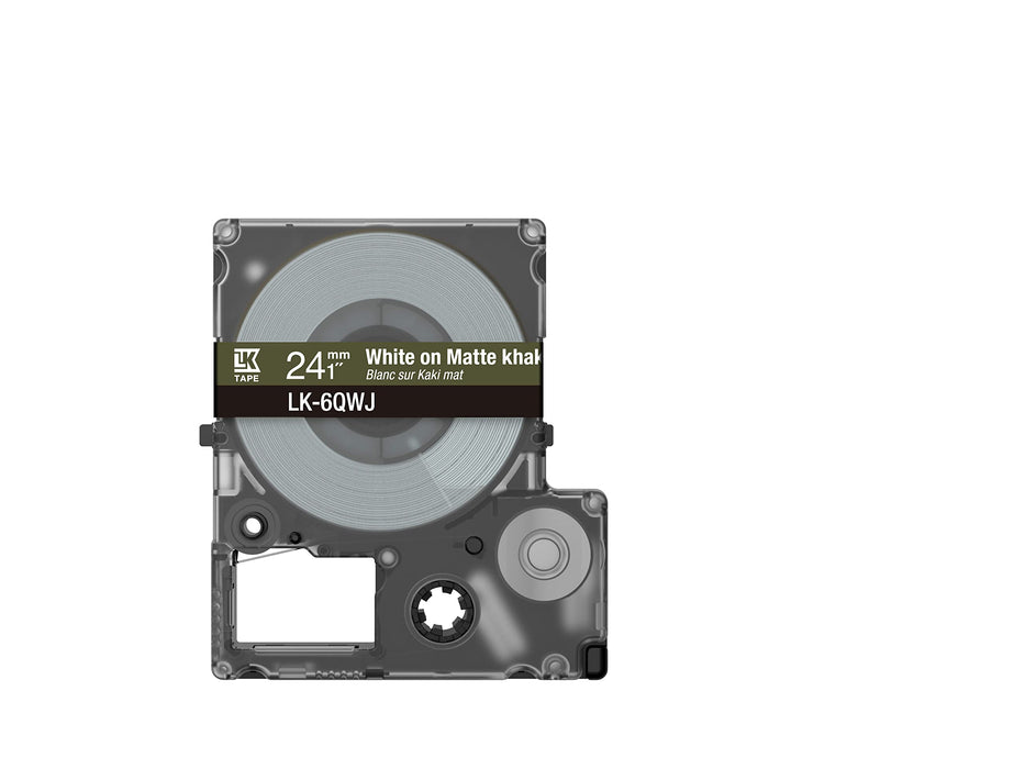 Epson LK-6QWJ White  on Matte Khaki Tape Cartridge 24mm - C53S672090