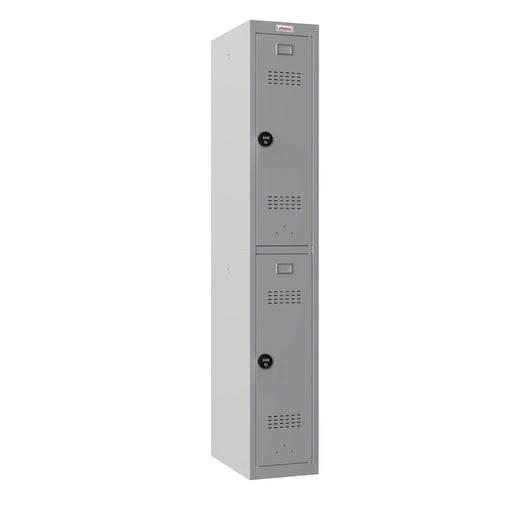 Phoenix PL Series 1 Column 2 Door Personal Locker in Grey with Combination Locks PL1230GGC