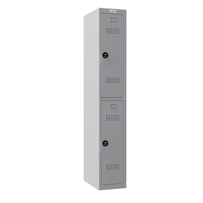 Phoenix PL Series 1 Column 2 Door Personal Locker in Grey with Combination Locks PL1230GGC