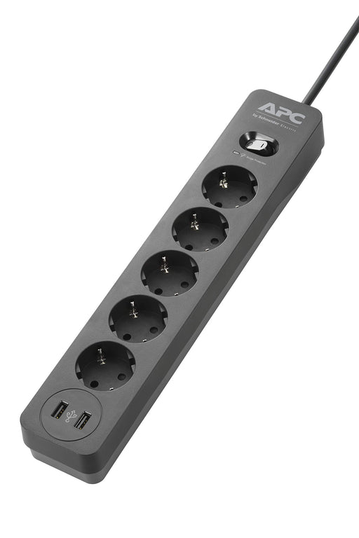 APC Essential Surgearrest PME5U2B - Surge protector - AC 220/230/240 V - 2300 Watt - output connectors: 5 - Germany - black