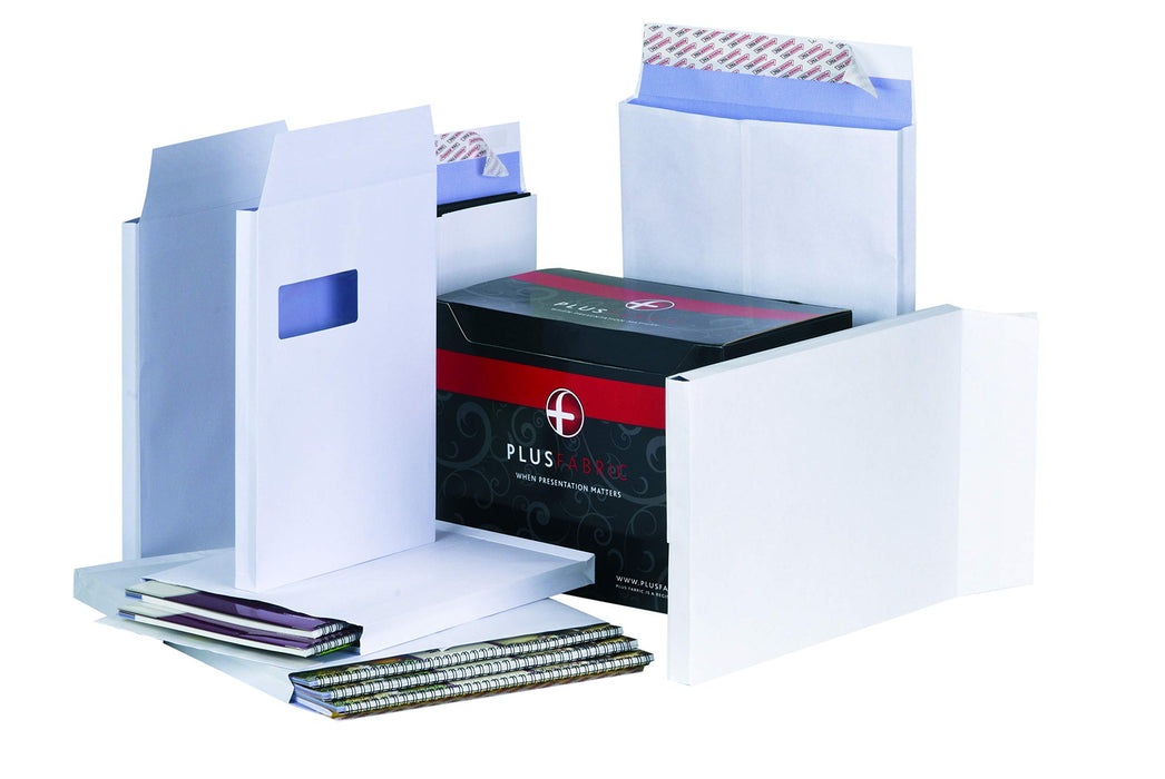 Best Value Plus Fabric C4 Prestige White 120gsm Gusset P&S Powertac Pocket Box of 100 Envelopes