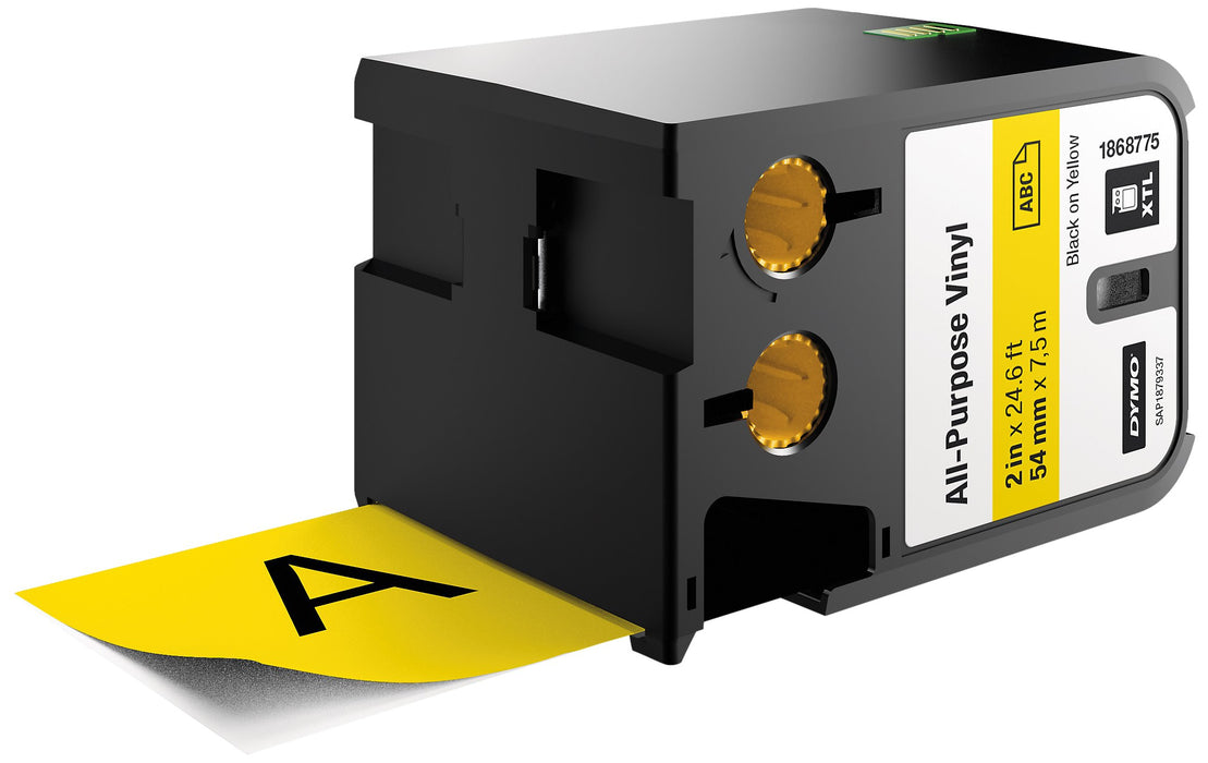 Best Value Dymo XTL All-Purpose Vinyl 2" (54 mm) - Black on Yellow