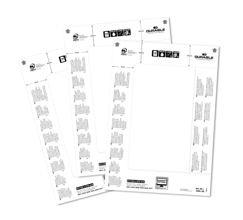 Best Value Durable 146002 Badgemaker, Table Place Name Insert Sheets, 61/122 x 210 mm - White -20 Inserts