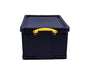 Best Value Really Useful 64 Litre Storage Box, Solid Black