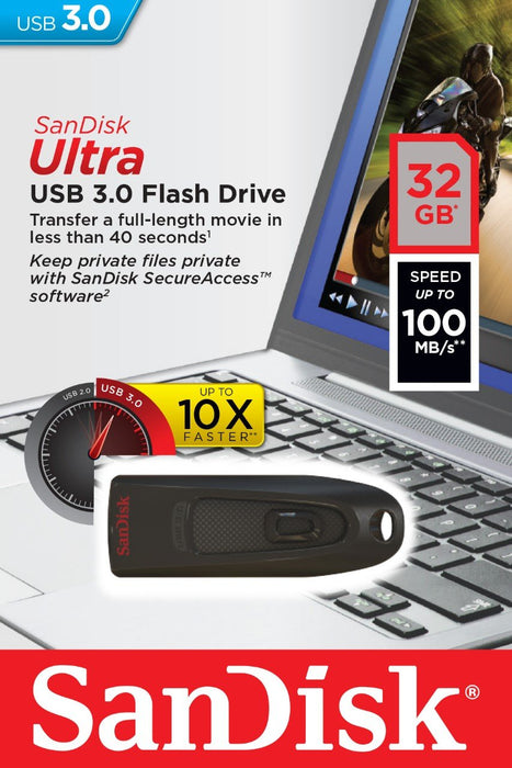 Best Value SanDisk Ultra USB Flash Drive USB 3.0 up to 100 MB/s - Black, 32GB