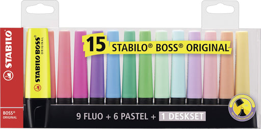 Best Value Highlighter - STABILO BOSS ORIGINAL Deskset of 15 Assorted Colours