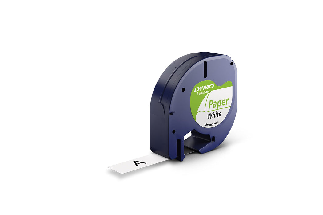 Best Value Dymo LetraTag Paper Label Tape, 12 mm x 4 m Roll, White