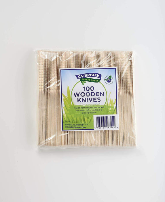 Best Value Caterpack Enviro Wooden Knives | 100 Pack | Size: 6.25"