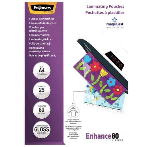 Best Value Fellowes ImageLast A4 80 Micron Laminating Pouch - (Pack of 25)