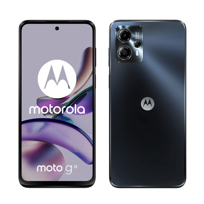 Motorola Moto G13 - 4G smartphone - dual-SIM - RAM 4 GB / Internal Memory 128 GB - microSD slot - LCD display - 6.5" - 1600 x 720 pixels (90 Hz) - 3x rear cameras 50 MP, 2 MP, 2 MP - front camera 8 MP - matte charcoal