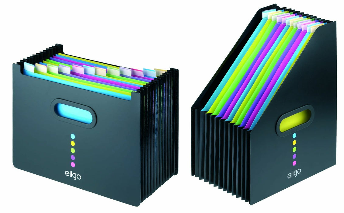 Best Value Snopake 15174 Eligo 13 Part Desk Storage Expander A4 Landscape Black