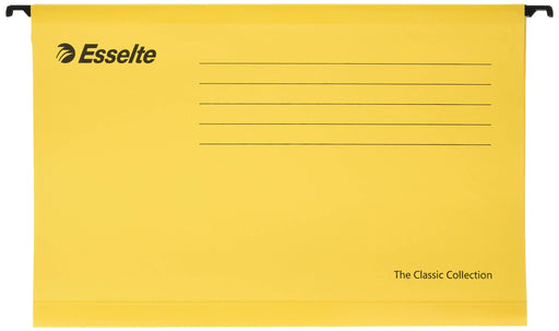 Best Value Esselte 90335 Classic Reinforced Suspension File, Foolscap, Pack of 25, Tabs Included, 360 x 240 mm, Yellow