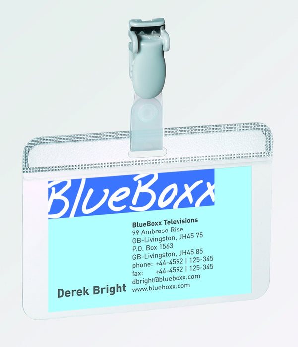 Best Value Durable Self Laminating Name Badge 54 x 90mm - Transparent (Pack of 25)