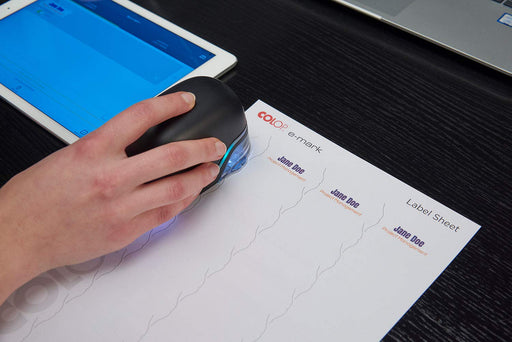 Best Value COLOP e-Mark Electronic Mobile Printing Device | Includes Ready Made Templates in Free App | Print Multicoloured Words, Logos, QR & Barcodes and More | Prints on Absorbent Materials - Black
