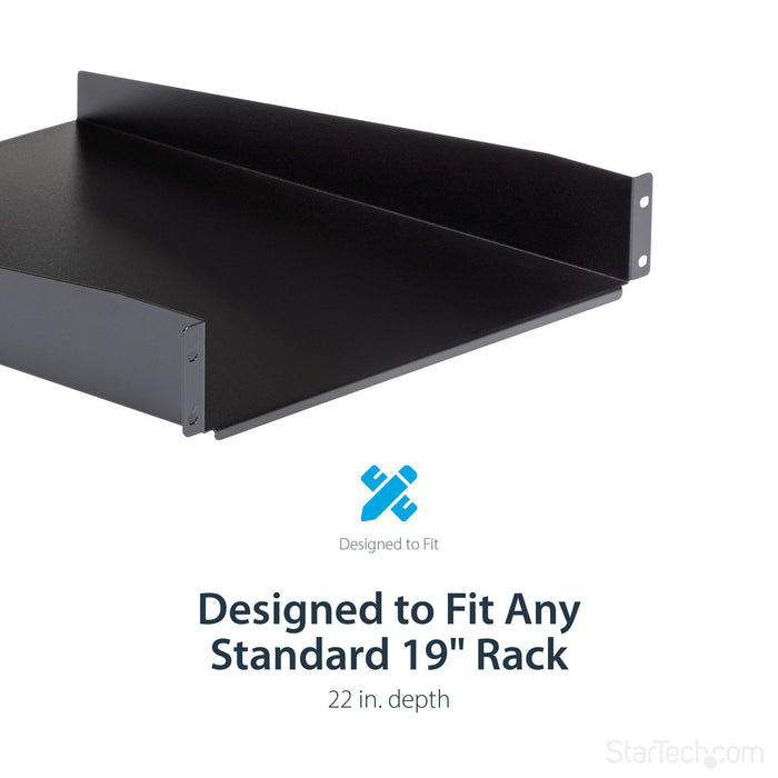 Best Value StarTech.com 2U Fixed Server Rack Mount Shelf - 22" Deep Steel Universal Cantilever Tray for 19" AV, Data, Network Equipment Rack - 50lbs (CABSHELF22)