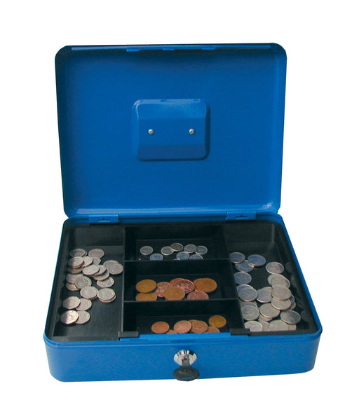 Best Value Cathedral 25 cm 10-Inch Value Metal Cash Box - Blue