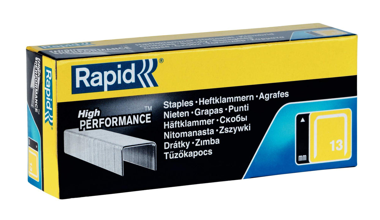 Best Value Rapid High Performance Staples, No.13, Leg Length 8 mm, 11835600 - 5000 Pieces - Silver