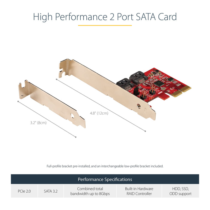 StarTech.com PCIe Card 2 Ports 6Gbps SATA RAID