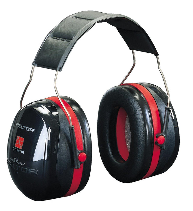Best Value 3M Peltor Optime III Earmuffs with Headband, 35 dB, Black/Red - Protection against high noise levels in industrial settings - 1x Peltor ear defender