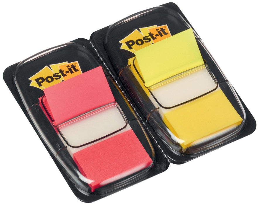 Best Value Post-it Index Flags 25mm Red & Yellow 2 x 50 Pk