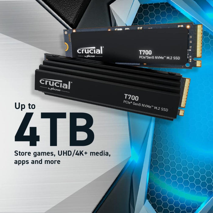Crucial T700 4TB PCIe SSD with heatsink