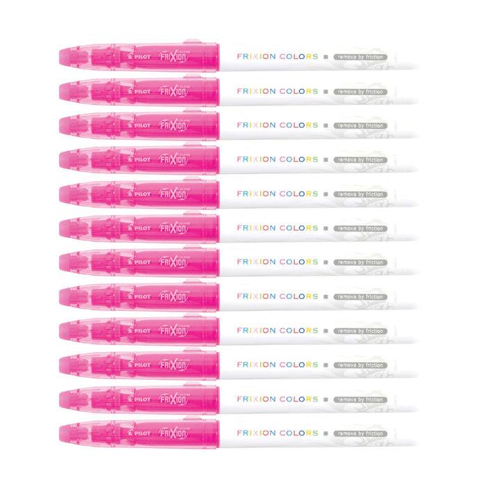 Best Value Pilot Frixion Colors Erasable Fibre Tip Colouring Pen - Pink, Pack of 12