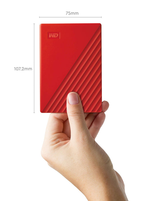 Best Value WD 2TB My Passport Portable Hard Drive with Password Protection and Auto Backup Software - Red