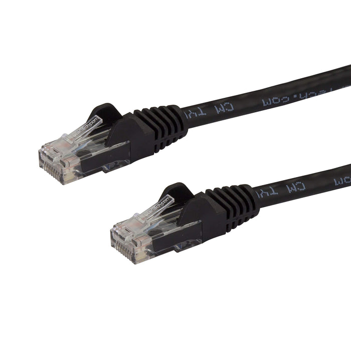 Best Value StarTech.com 15m Black Gigabit Snagless RJ45 UTP Cat6 Patch Cable - 15 m Patch Cord - 15m Cat 6 Patch Cable (N6PATC15MBK)