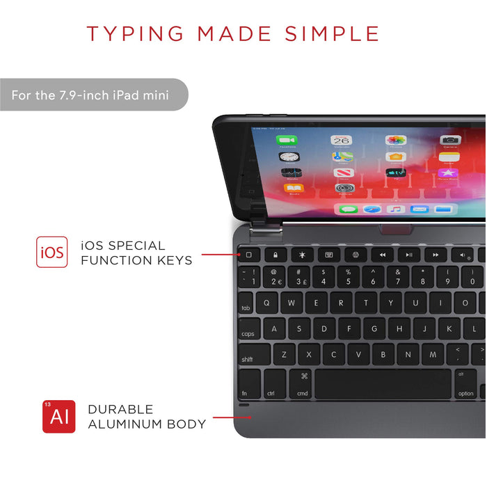 Brydge 7.9 Inch Bluetooth QWERTY English Apple iPad Mini Space Grey Keyboard Case