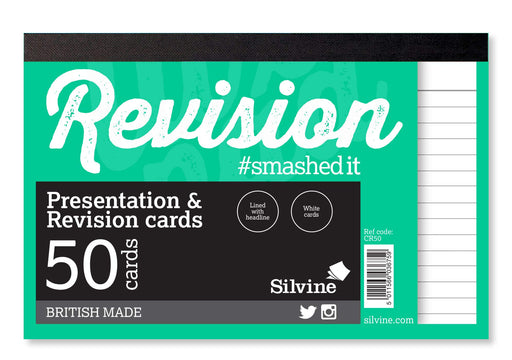 Best Value Silvine Luxpad 6x4" Gluebound Revision & Presentation Cards - White. 50 Cards Per Pad, Lined with Headline.