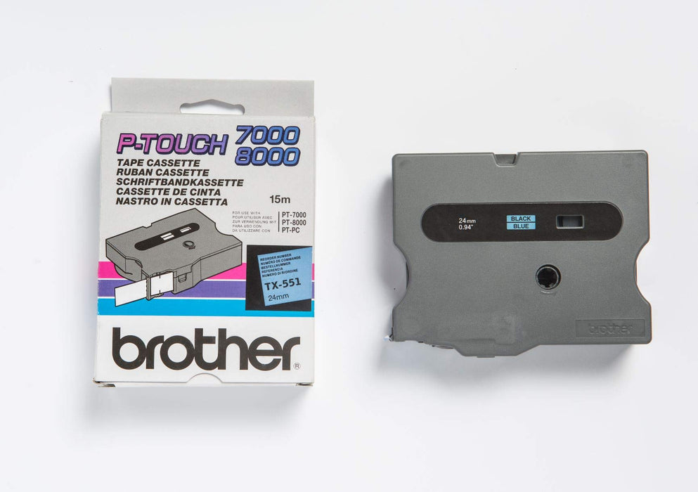 Brother 24Mm Black/Blue Tape Tx551