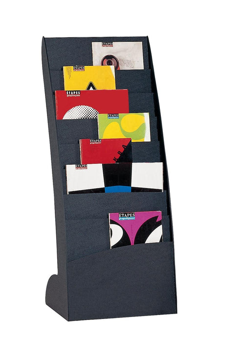 Best Value Fast Paper Literature Display Holder Curved 8x20mm Compartments 5.9Kg W443xD350xH1083mm Black Ref 285.01