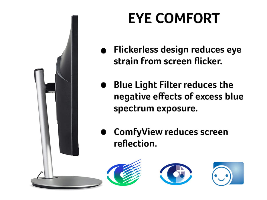 Acer CB242Y smiprx - CB2 Series - LED monitor - 23.8" - 1920 x 1080 Full HD (1080p) @ 75 Hz - IPS - 250 cd/m² - 1000:1 - 1 ms - HDMI, VGA, DisplayPort - speakers - silver/black