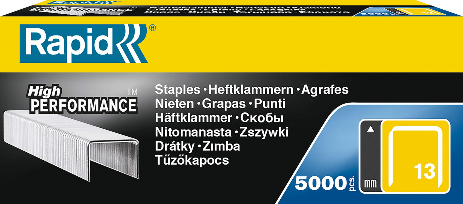 Best Value Rapid Staple Gun for Upholstery Jobs, Full Metal Construction, Pro, R23, 20510450 - Chrome &High Performance Staples, No.13, Leg Length 6 mm,, 11830700 - 5000 Pieces - Silver