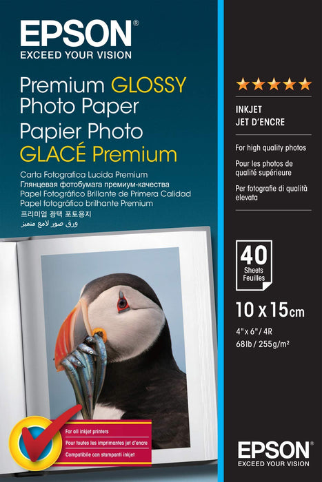 Best Value Epson C13S042153 Premium Glossy Photo Paper 100x150mm (40 Sheets)