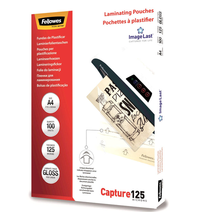 Best Value Fellowes ImageLast A4 125 Micron Laminating Pouch - (Pack of 100)