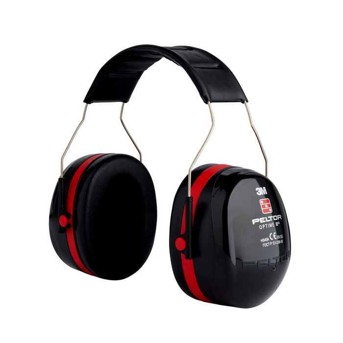 Best Value 3M Peltor Optime III Earmuffs with Headband, 35 dB, Black/Red - Protection against high noise levels in industrial settings - 1x Peltor ear defender