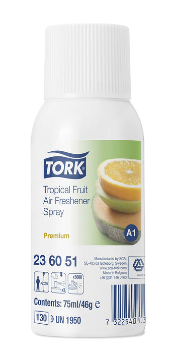 Best Value Tork 236051 Air Freshener Spray A1 / Refill Compatible with A1 Air Freshener System/Premium Room Freshener/Tropical Fruit