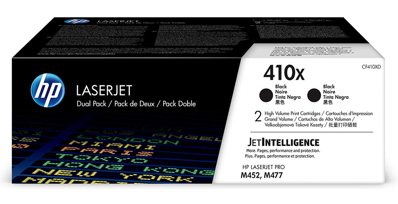 Best Value HP CF410XD 410X High Yield Original LaserJet Toner Cartridges, Black, Pack of 2