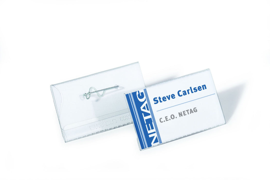 Best Value Durable Pinfix Badge 40 x 75 mm (Pack of 100)