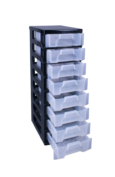 Best Value Really Useful Drawer Tower 8x7 Litre Black/Clear